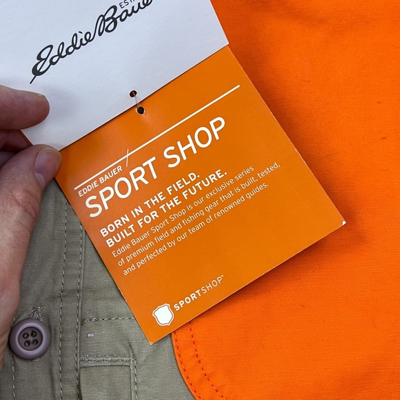 NWT Eddie Bauer Okanogan Hunting Shirt Mens 3XLT Beige Canvas Shooting Button Up - Picture 5 of 13